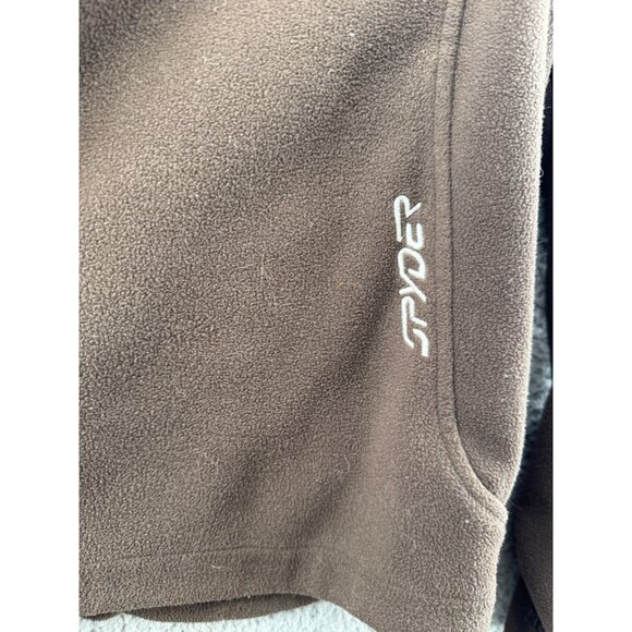 Spyder Womens Brown Fleece Jacket With Embroidered Logo Full Zip Closure Size S - Picture 4 of 7